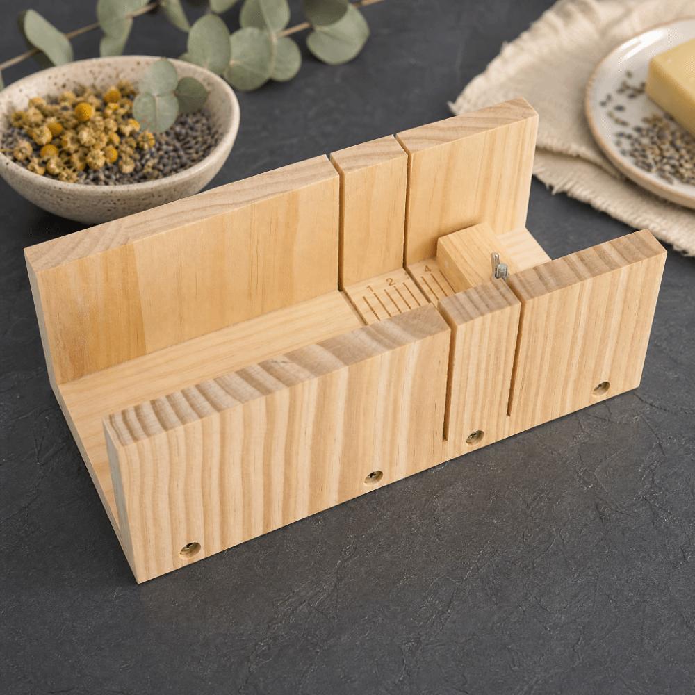With Scale Marks Soap Cutter Wood Soap Slicer Adjustable Soap Cutting Box DIY Soap Making