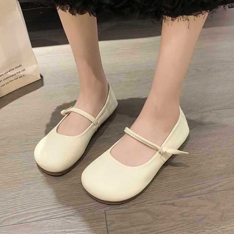 Mary Jane Shoes Women's Summer Temperament Versatile Shallow Mouth Soft Bottom Retro Granny Shoes Thick Heeled Single Shoes