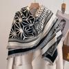 Luxury  Cashmere Scarf For Women - Winter Geometric Printed Tasseled Shawl, Pashmina Wrap & Bandana Poncho