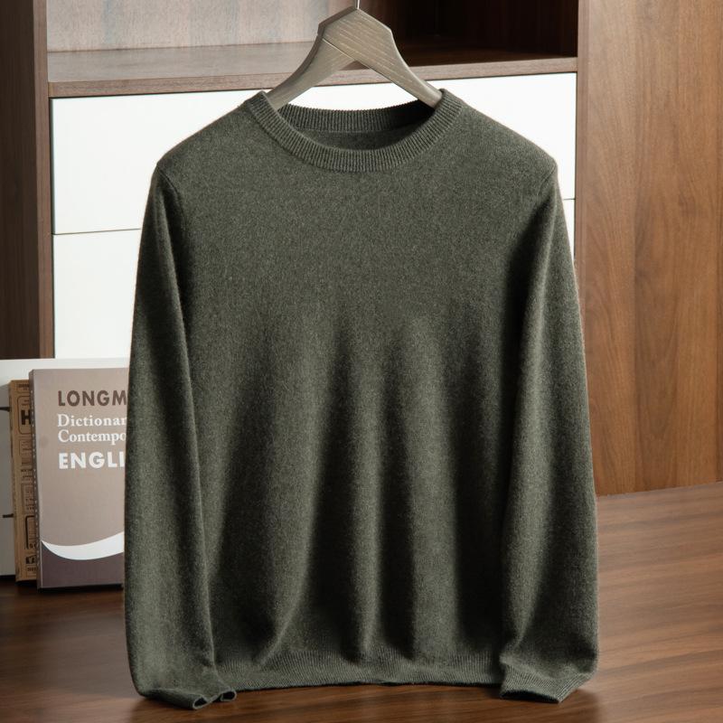 New cashmere sweater men's semi-turtleneck pure cashmere sweater men's loose bottoming cashmere knitted sweater