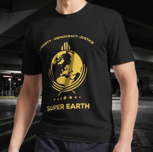 

Super Earth Diving Into Hell For Logo Active T-Shirt Funny Size S to 5XL 4XL