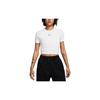 Sportbekleidung Basic Damen Slim-Fit Crop T-Shirt Weiß FB2874-100