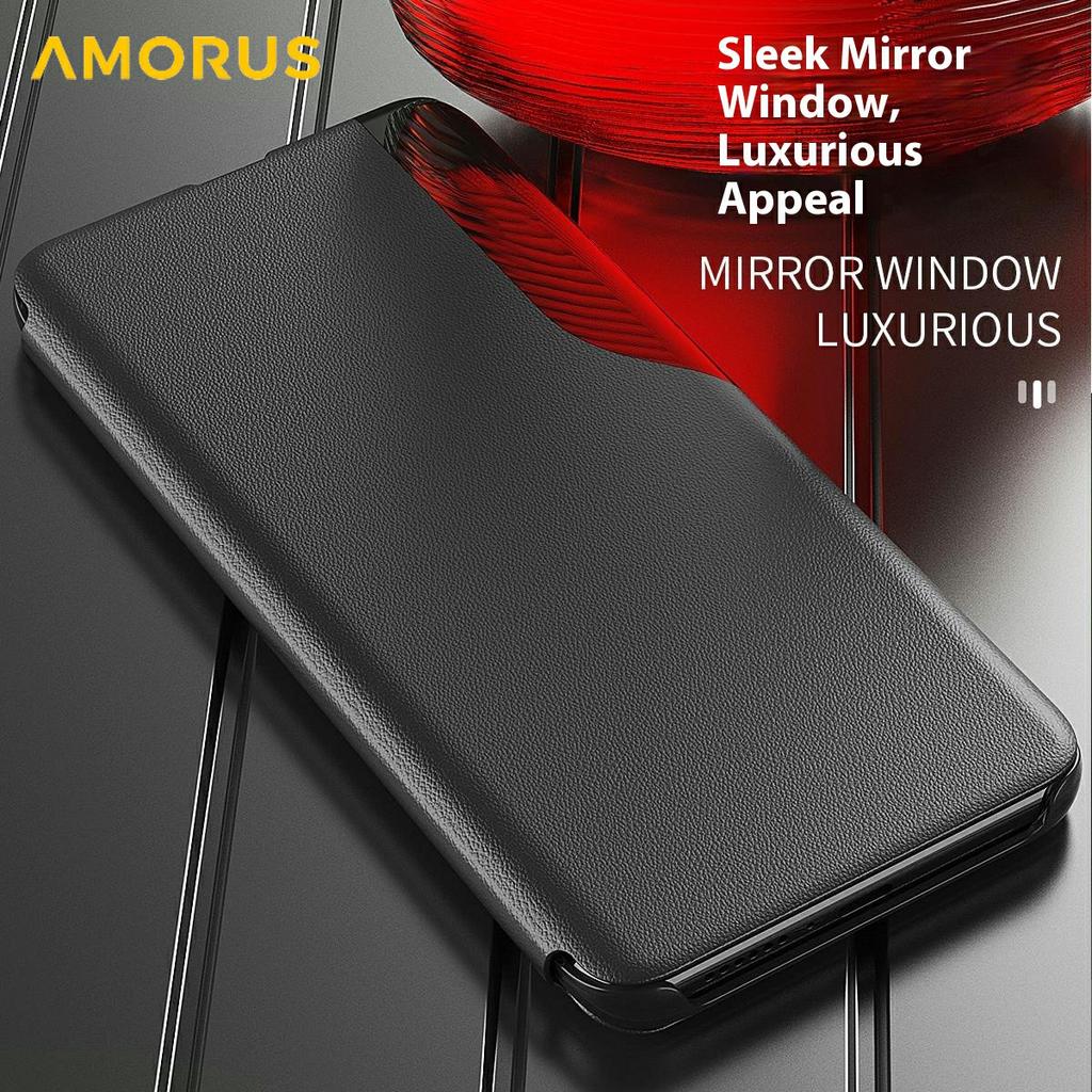 AMORUS For iPhone 17 Case Folio Flip Stand PU Leather Phone Cover