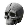 Gothic Theme Garden Statues Cracked Skull Solar Light, Halloween Glowing Outdoor Yard Decor, Spooky Waterproof Easy Installation Lawn Sculptures Lamp