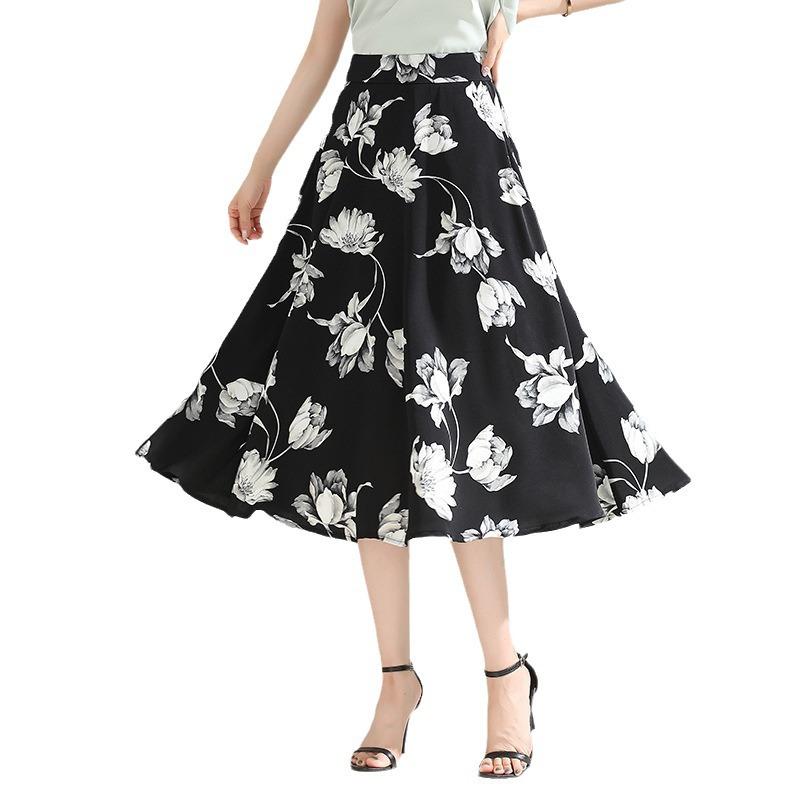 Bust skirt women's summer pleated skirt medium and long pendulum a word women's drape skirt high waist and thin umbrella skirt 2024