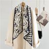 Premium double-sided double-layer silk silk scarf Korean version autumn and winter warm light luxury versatile bevel long streamer