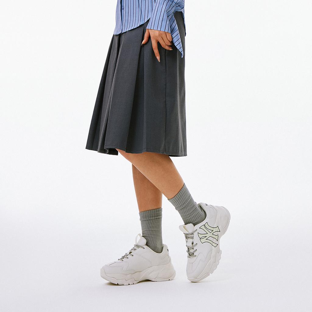 New MLB Big Ball Chunky Low Top Chunky Sneakers Unisex Ivory White 3ASHC104N-50IVS