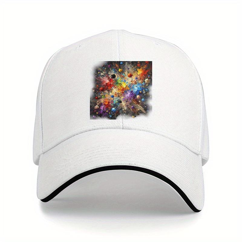 Vibrant Abstract Color Splash Baseball Cap Adjustable Cotton Casual Dad Hat for Men Women Outdoor