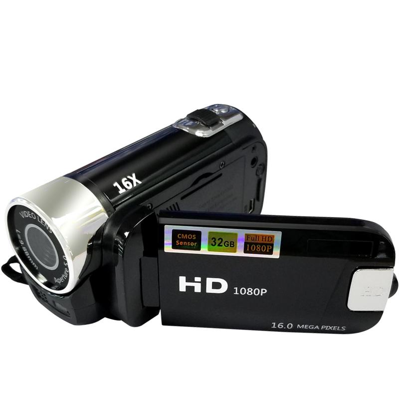 Videocamera 16MP Full HD Zoom digitale Videocamera Schermo LCD TFT Riprese DVR Videocamera Schermo da 2,7 pollici Visualizzazione Riproduzione