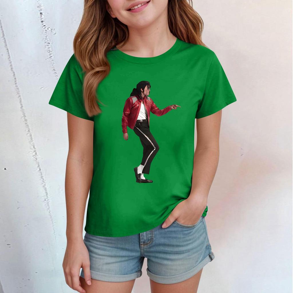 Kinder Print Rundhals Kurzarm Freizeit T-Shirt