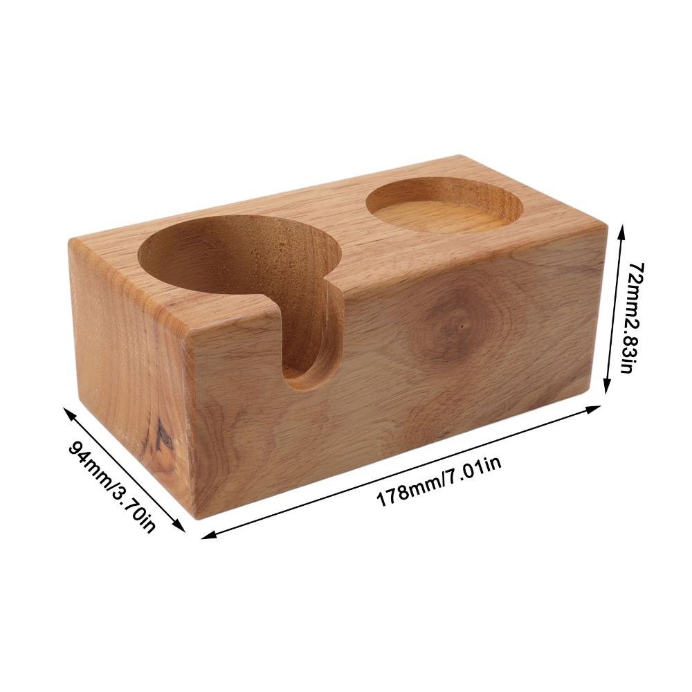 2-Hole Design Coffee Tamper Stand 51-58mm Compatibility Wooden Tamper Holder For Home Barista 1#