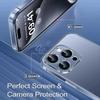 Luxury Semi Transparent Tempered Glass Phone Case for 17 Air 16 15 14 13 12 Mini 11 Pro Max 7/8 Plus Shockproof Hard Back Cover