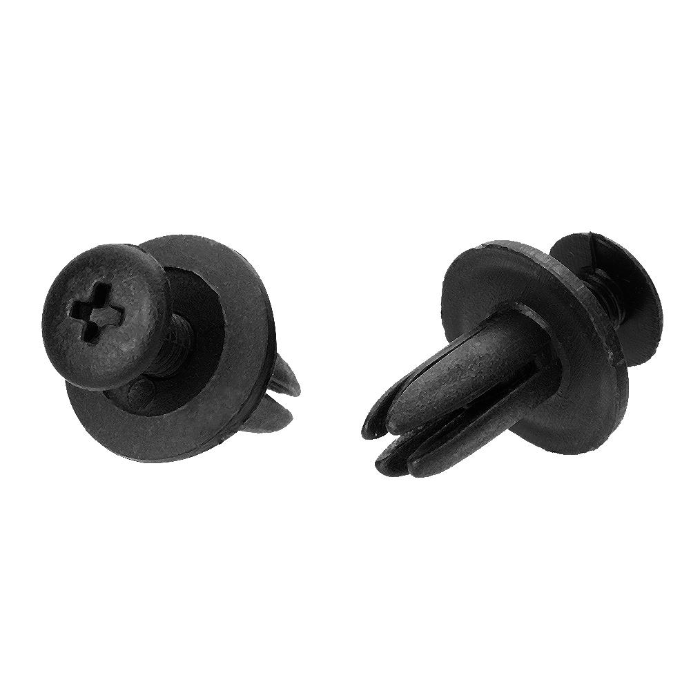 Car Door Panel Trim Clips   Bumper Fastener Push Rivet Retainer 50pcs Black Plastic 6mm   Fit for Sedan   Hatchback
