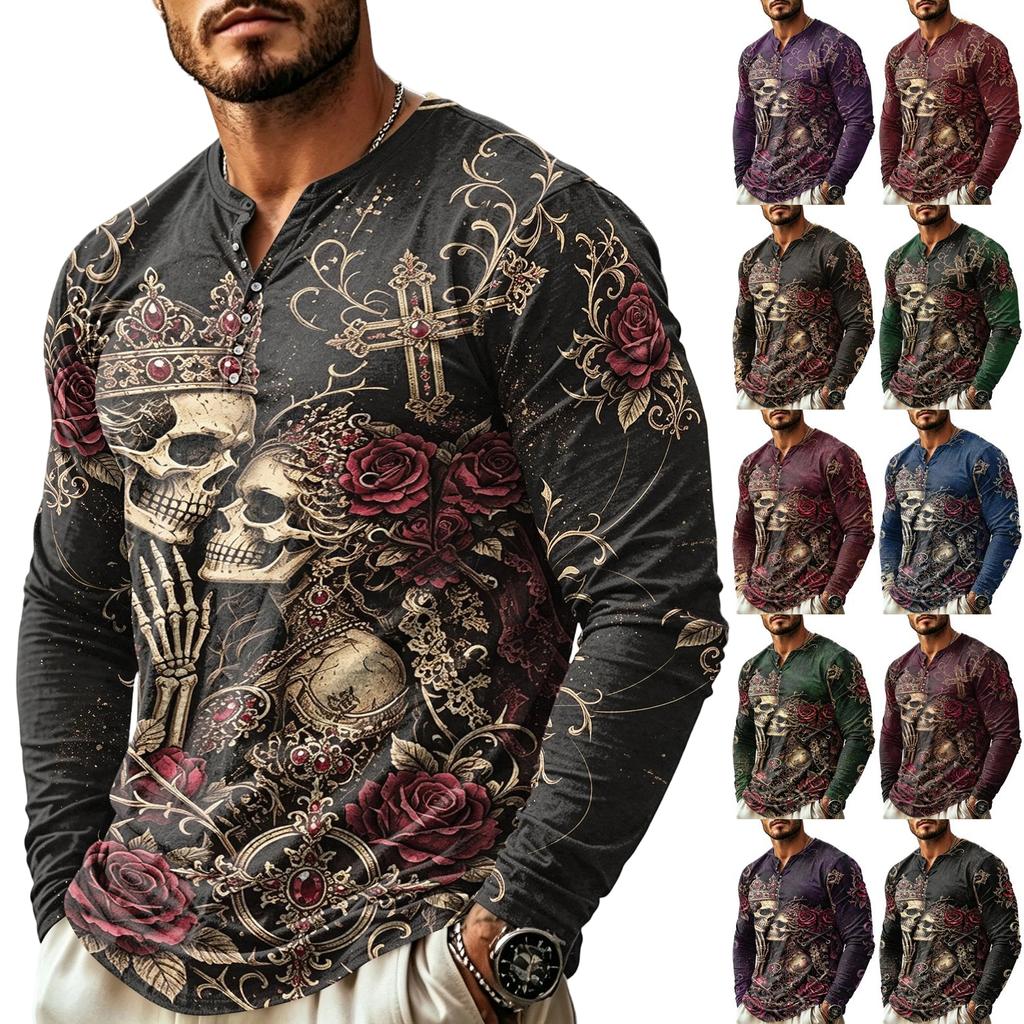 Men's Long Sleeve Shirt - Casual Vintage for Everyday Wear