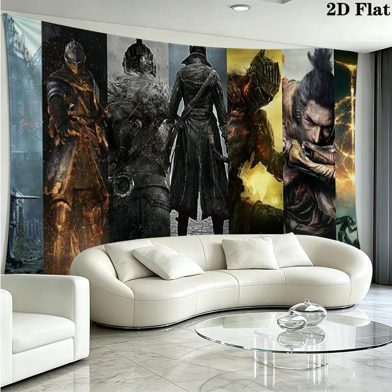 ELDEN RING Wall Tapestry Aesthetic Wall Hanging Printed Fabric Blanket Decorative Tapestries for Bedroom Living Room Home Decor