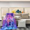 This Cozy Blanket Features A  And  Print Inspired By  Witcher Girls, Showcasing The Characters In Action.