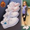 Kids' Milky Fufu Thick-Soled White Plush Skate Shoes - Autumn/Winter 2025 Model