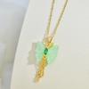 Green Zircon Butterfly Necklace Female Trend Design Natural Wind