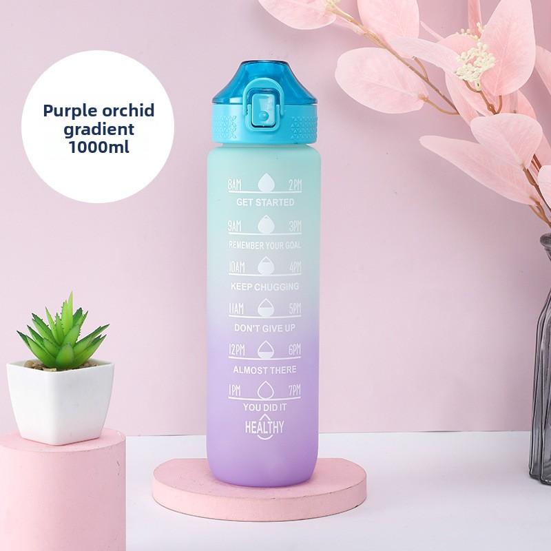Gradient Color Plastic Cup, Large Capacity 1000ml Water Cup, Outdoor Sports Water Cup for Students