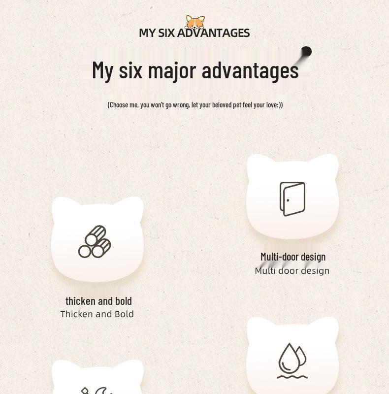 Extra Large Dog House with Toilet Separation for Golden Retrievers, Medium Dogs, Small Dogs, Teddy, and Bichon Breeds