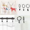 Curtain Rings with Clips - 1.41'' Interior Diameter, Strong Metal Decorative Drapery Window Curtain Ring with Clip, Set of 40(Black)