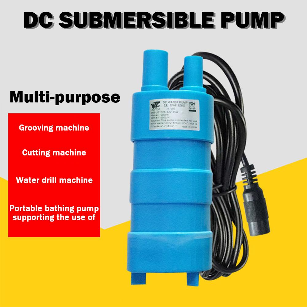 15W DC 12V dränkbar pump 5m/16.4ft dränkbar högflödespump Borstlös motor Slitstarkt keramiskt skaft för husvagnscamper