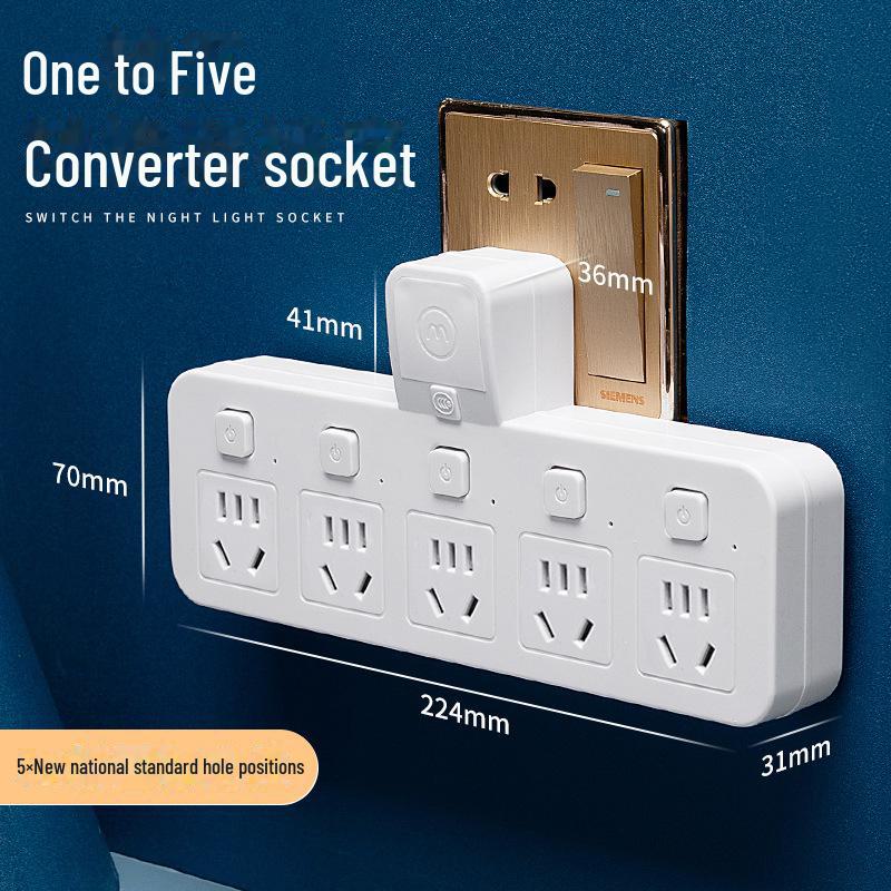 USB Kabellose Mehrfachsteckdose mit Nachtlicht