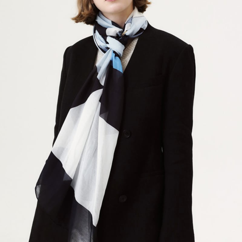 

ONSZ diagonal split long scarf BLUE