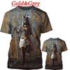 Ancient Egyptian Pharaoh 3D Digital Printed Pattern T-shirt Retro Style Men's Loose T-shirt