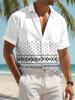 Men'S Casual Short Sleeve Shirt, Multiple Specifications Available, Geometric Pattern Printed, Polyester Material, Fashionable Design for Daily Wear