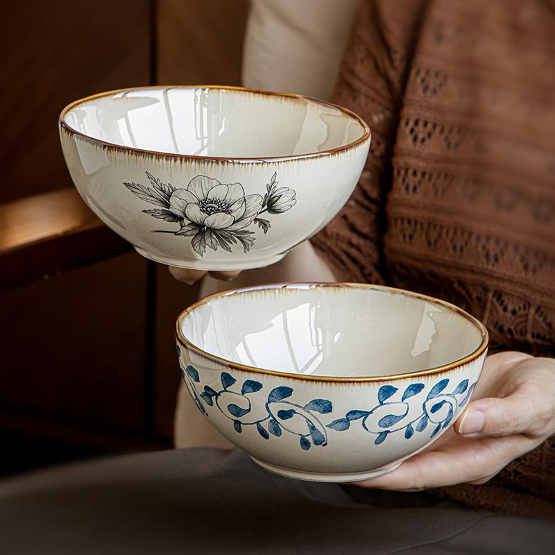 Medieval Tableware Brunch Bowl 5.5 Inch Special-Shaped Noodle Bowl Rice Bowl Ceramic Dessert Yogurt Bowl Outlet