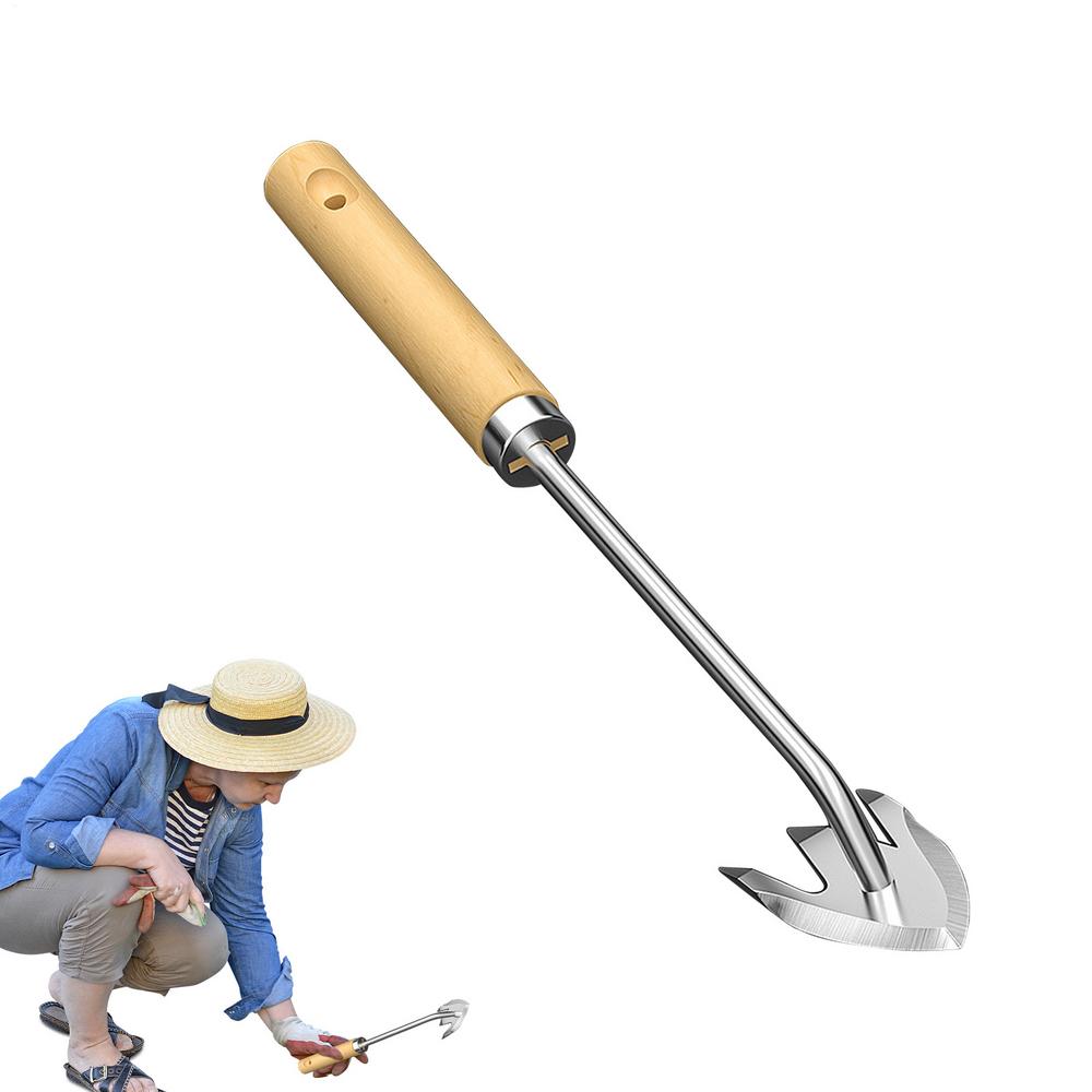 Grass Pulling Tool Stainless Steel Grass Remover Hand Tool Double-Edged Digging Gear Heavy-Duty Solution For Lawn Yard Backyard