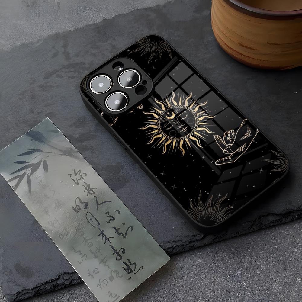 Glitter Bling Stars Moon Phone Case Tempered Glass For IPhone 13 17 14 16 12 15 11 Pro XS Max Plus Mini X XR SE2020 Coque