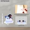 2D Flache Niedliche Acryl Halloween Hexenhut Geist Hängeohrringe Damen Halloween Accessoires Charmanter Schmuck Geschenk