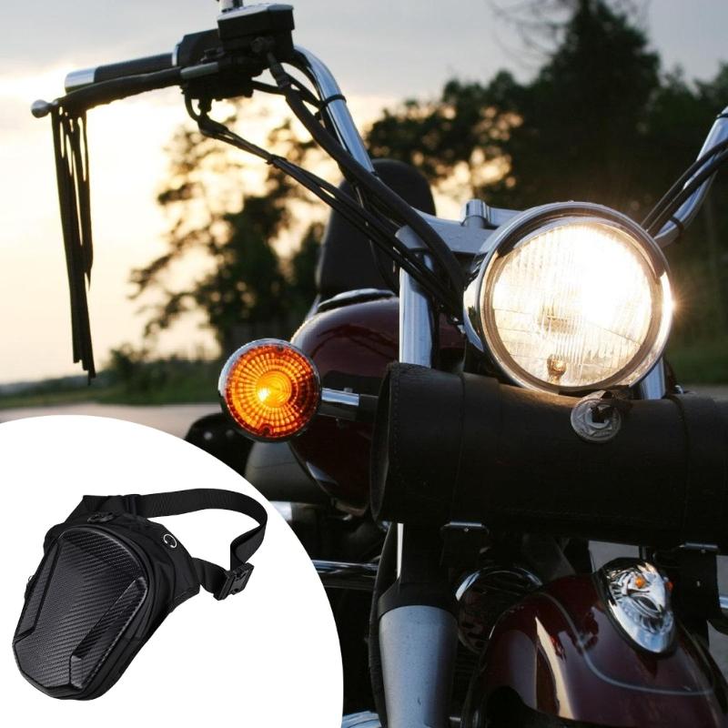 Woven Fabric Motorcycle Leg Bag with Structured Hard Shell, Practical Thigh Utility Pouch for Daily Carry, Small Item Storage, Side Wear