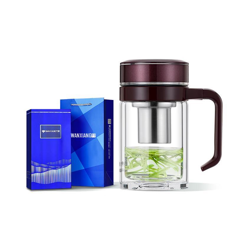 Wanxiang Double-Wall Glass Tea Mug with Handle and Infuser