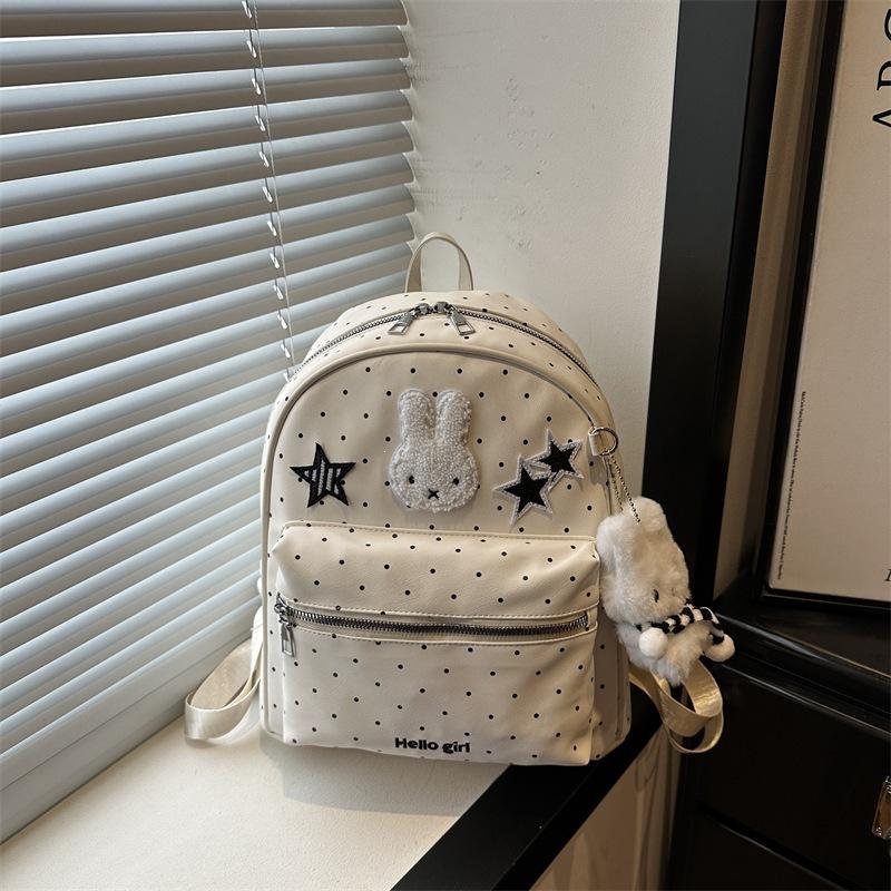 Schoolbag Korea Sweet Polka Dot Travel Backpack Women's Bag 1011 New Trendy Fashion Cartoon School Bag Cartoon Rabbit Backpack