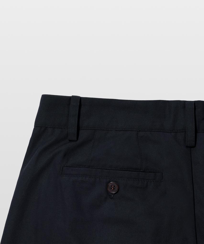 MANNERGRAM [Half-Set Japanese Imported Fabric] Single-Pleat High-Density Cotton Half Pants Dark Navy