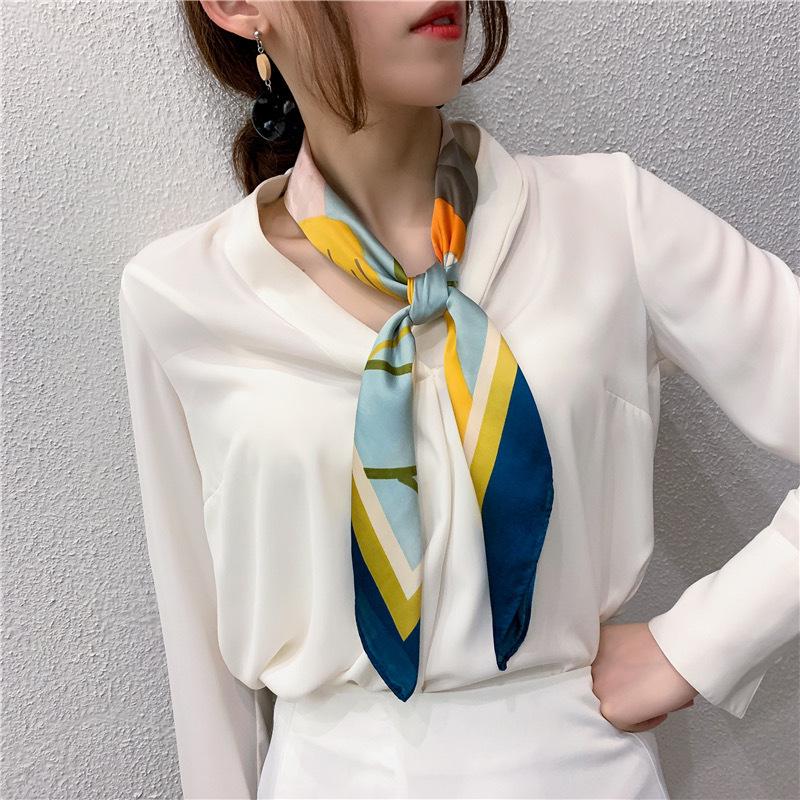 Dámský univerzální šátek z hedvábí - čtvercový 70 cm, ideální na jaro, podzim a zimu