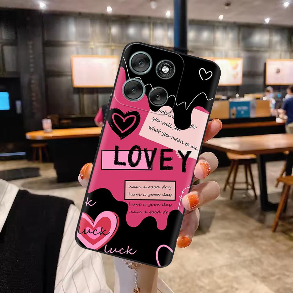 For Motorola Moto G56 5G Case Cute Print Cover Soft Black Silicone Bumper Phone Cases For Moto G86 MotoG86 G 56 Back Cover Funda
