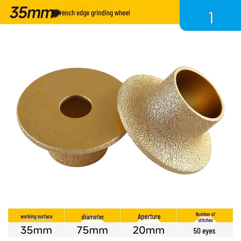 Brazed Diamond Grinder Head for Rounding and Trimming Stone, Marble, Quartz, and Tile Edges