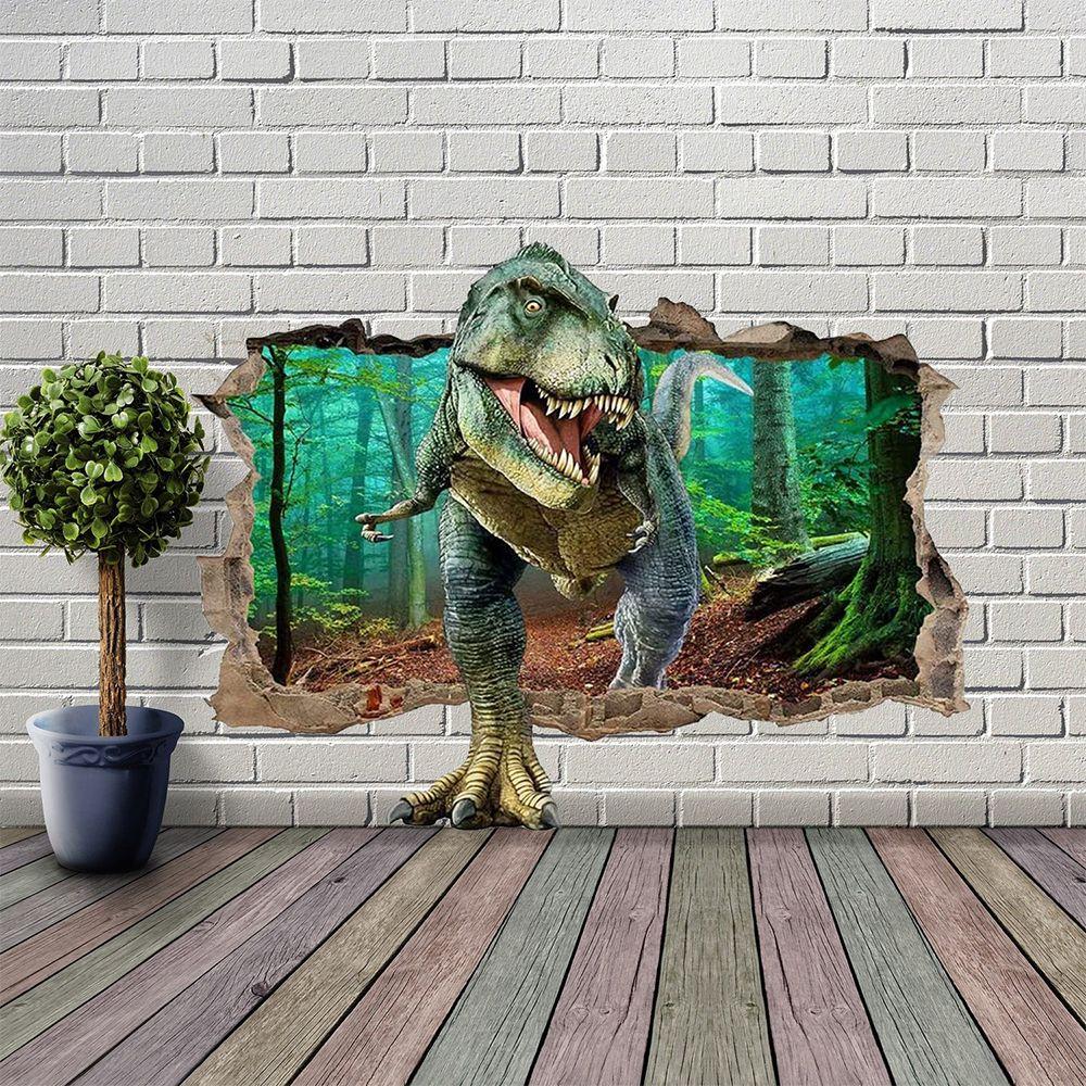 Living Room Smashed Wall Arts Removable Wall Stickers Dinosaur Wall Mural Wall Decals Self Adhesive