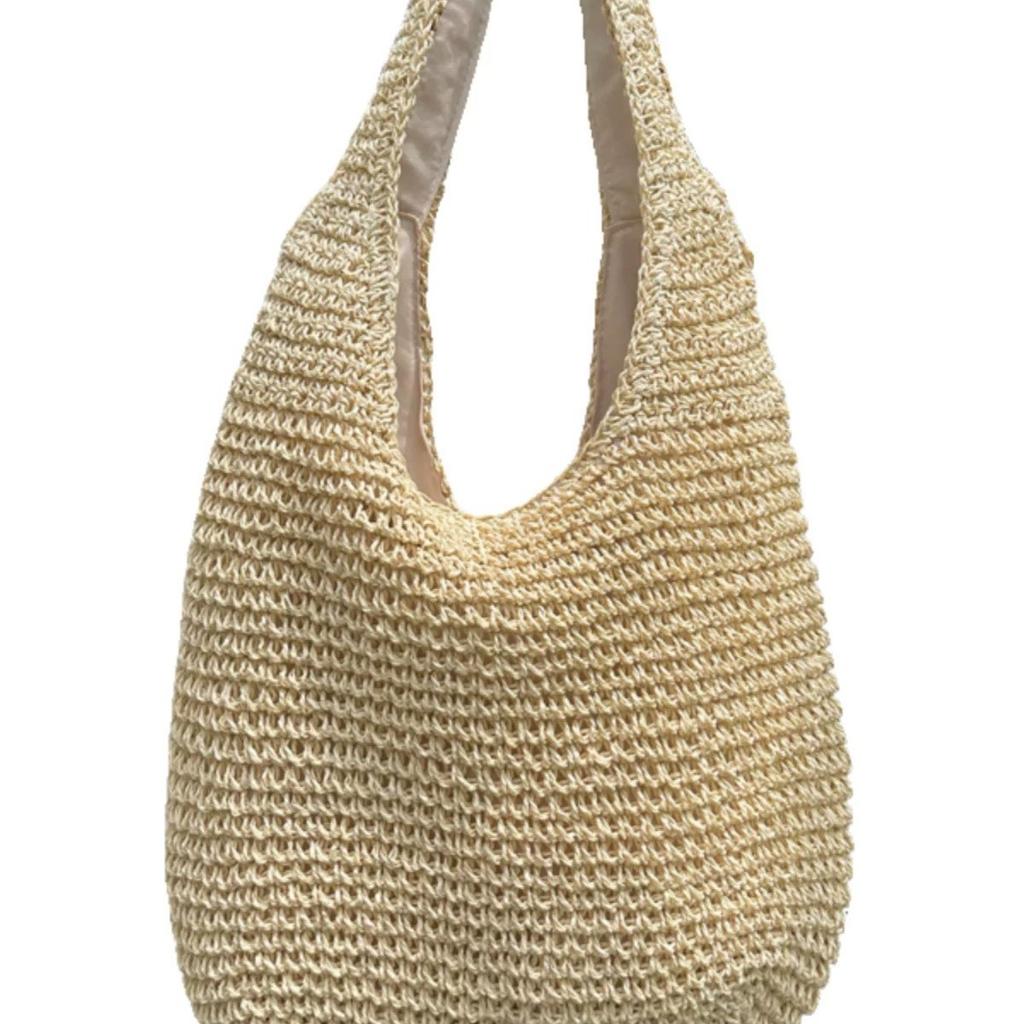 Summer Vacation Style Straw Bag Shoulder Bag Tote Bag Large Capacity Casual Portable Woven Bag