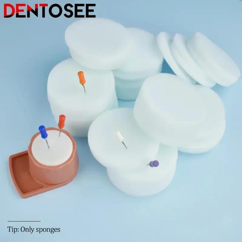 50Pcs/box Disposable Clean Sponge Pad Soft Dental Endo Files Cleaning Foam Stand Replacement Foam Teeth Whitening Tools