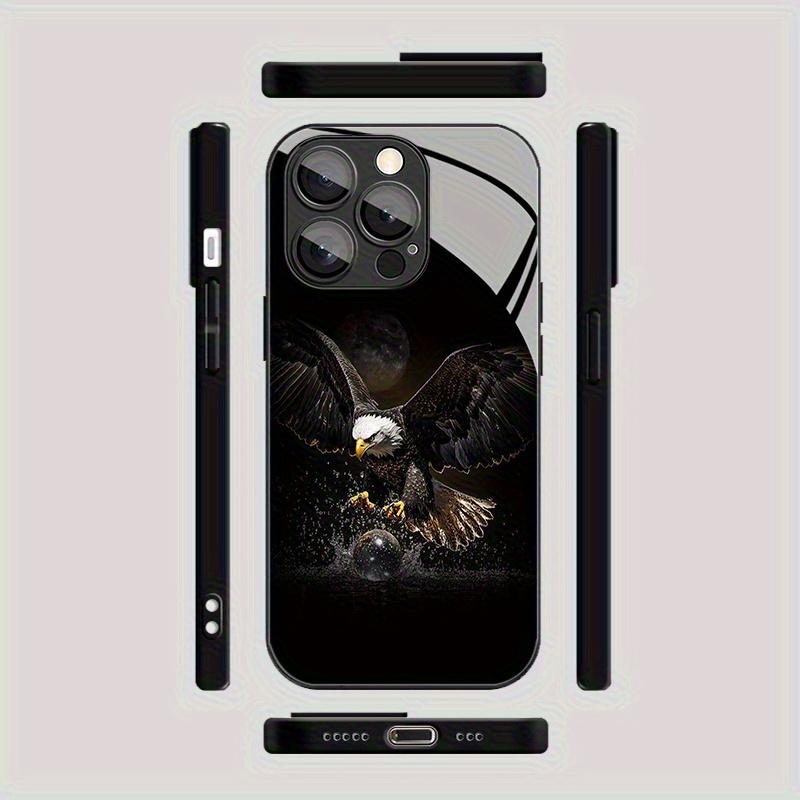 Light luxury fashion eagle pattern tempered glass phone case suitable for iPhone 17 16 15 14 13 12 11 Pro Max Plus anti drop