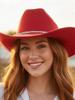 Pink Rhinestone Western Cowgirl Hat Wide Brim Fedora For Adults