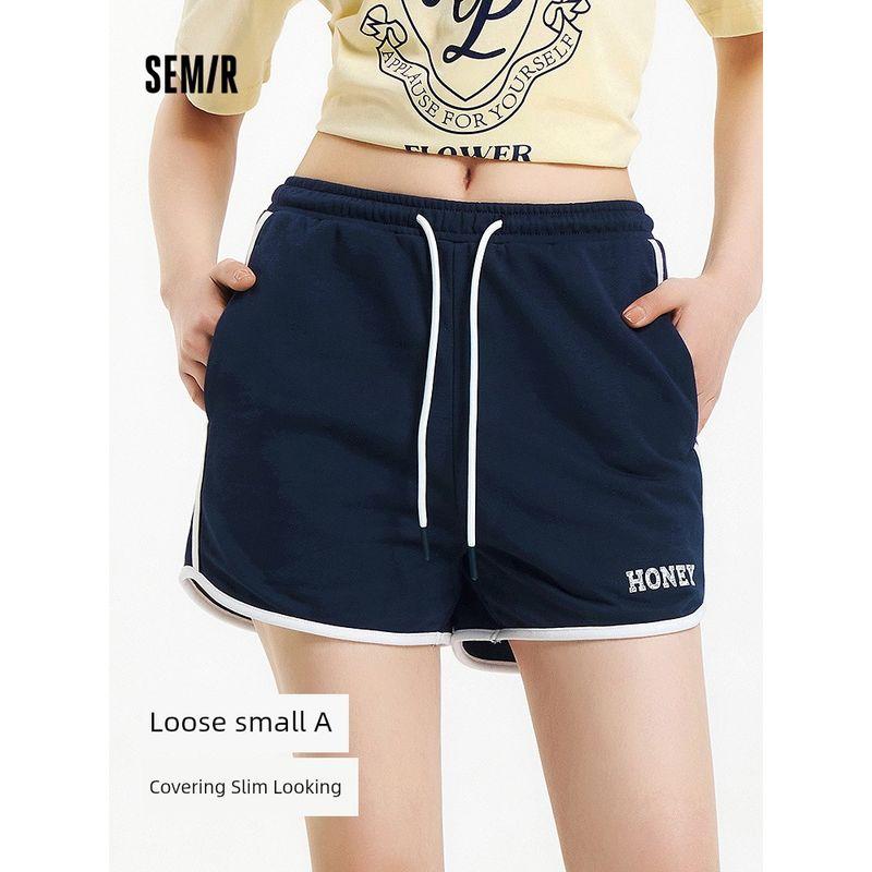 

Senma Casual Pants Women Contrast Color Sports Style Fashion Summer 2025 New Slimming Loose Letters A Word Shorts Fashion Medium Flower Ash 00510 175/78A/XXL