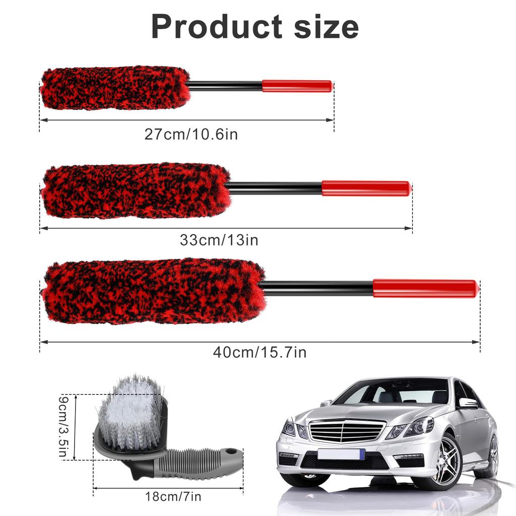 Car Wheel Cleaning Brush Non-scratching Car Wash Super Brush Portable Detailing Brush Car Maintenance Cleaning Tools
