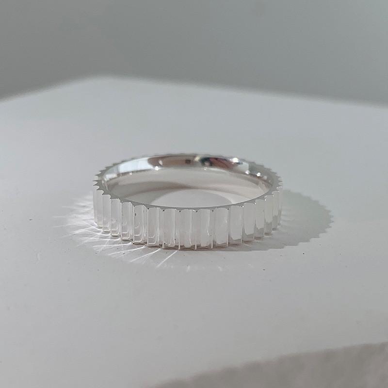 Stunning 925 Sterling Silver Geometric Open Adjustable Couple Gear Ring For Women