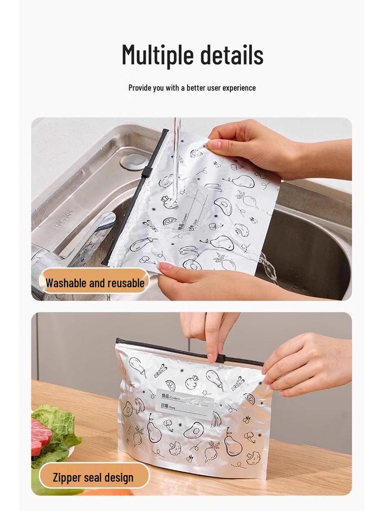 Potravinářské hliníkové fóliové zipové úložné sáčky pro uchovávání čerstvosti, mrazení masa a zeleniny